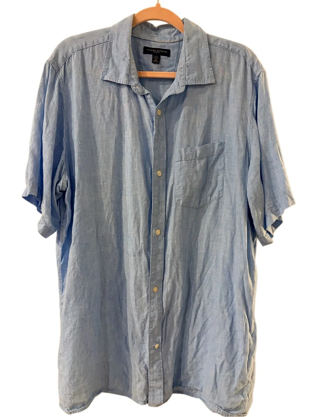 Banana Republic blue linen shirt XLT